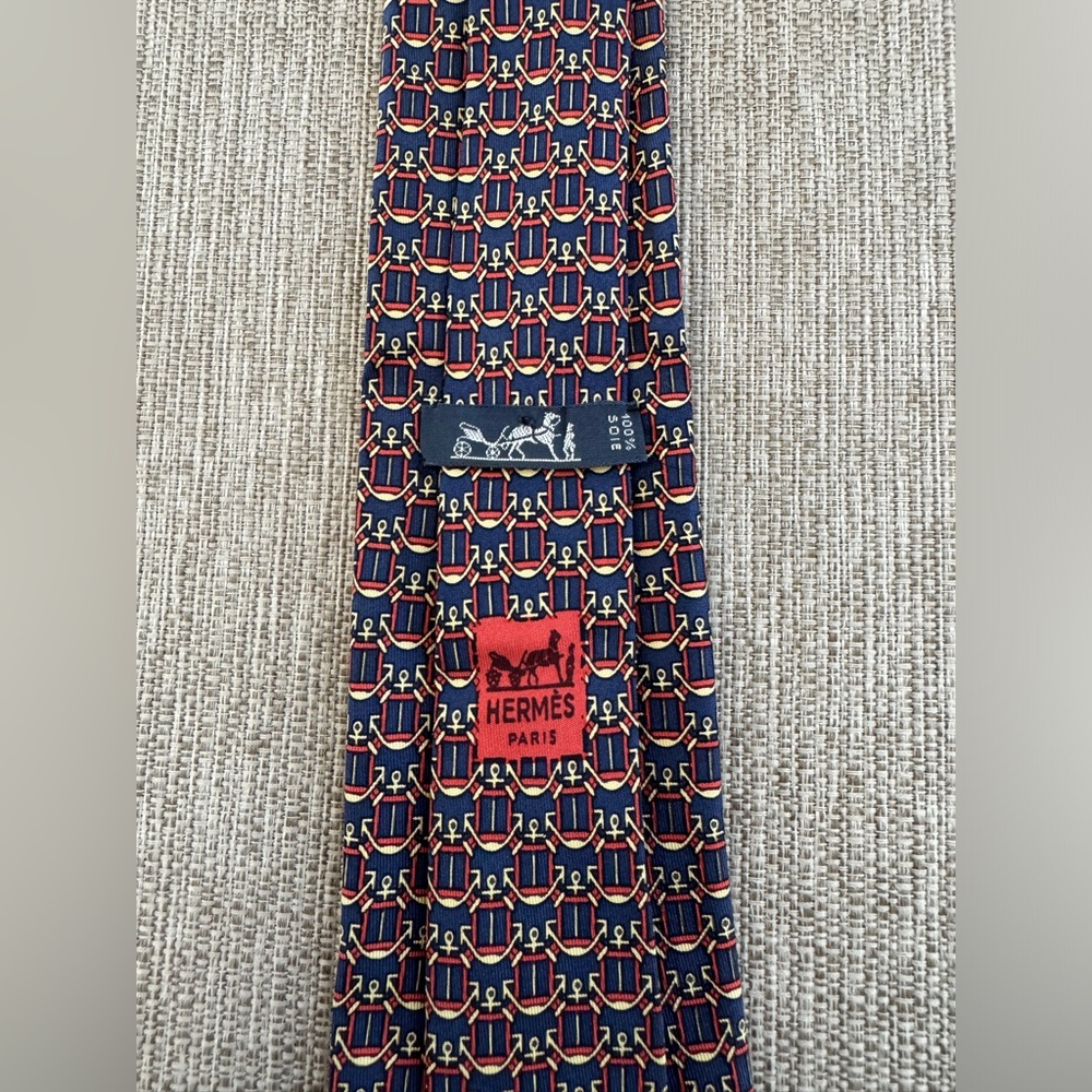 Vintage Hermes 100% Silk Tie Made in France